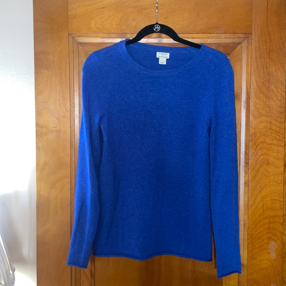JCrew Factory 100% cashmere crewneck sweater; Royal blue; Sz S; style g9803